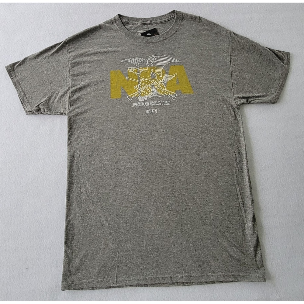NRA T-Shirt strength cotton Men Size M Color Grey.
